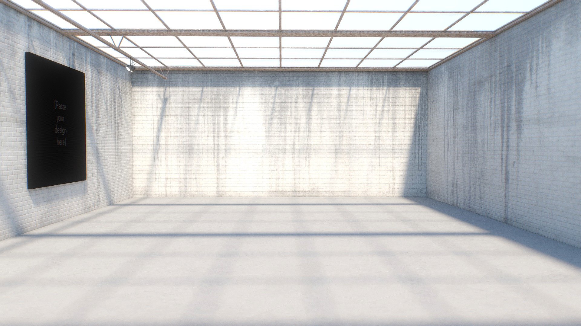 VR Gallery interior made for Product Showcase.

Canvas has a separate texture so you can easily change to your own.

See more of our work on: https://www.behance.net/marcinlubecki

If you need personalized 3d models or got any questions to us or just need to talk, feel free to contact at: marcinlubecki@gmail.com - Abandoned VR Gallery for Design & Street Art - Buy Royalty Free 3D model by Marcin Lubecki (@Lubus) 3d model