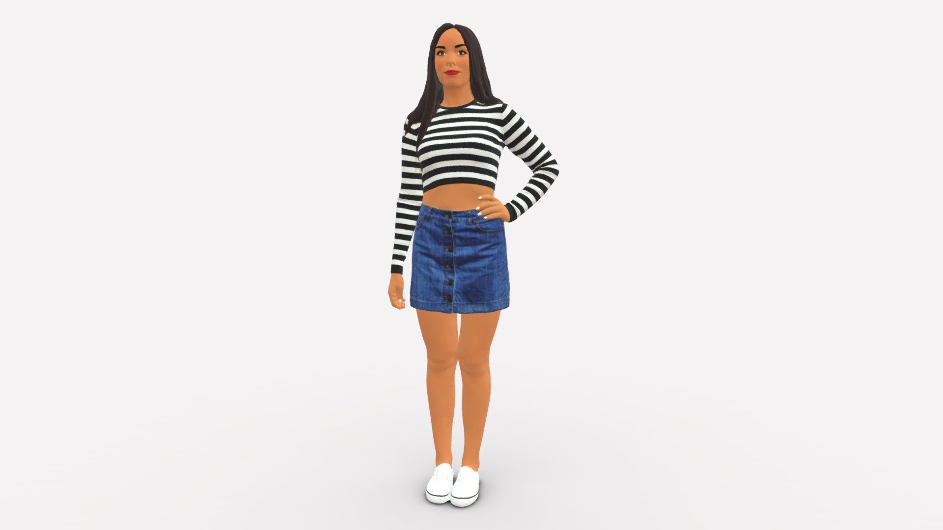 We provide unique 3d scanned models with realistic proportions for closeup and medium-distance views in artworks, paintings and classes. As well as architectural visualization projects.

Main features:




high-end realistic 3d scanned model;

realistic proportions;

highest quality;

low price;

saves you time for more time in landscaping and interiors visualization.

FEATURES 




3d scanned model 

Extremely clean

Edge Loops based

smoothable

symmetrical

professional quality UV map

high level of detail

high resolution textures

real-world scale

system unit: cm

TEXTURES 




Textural Resolution: 4096 x 4096

Color Map

The model is suitable for stereolithography 3d printing 

The model is also ready for fullcolour 3d printing - Woman In Striped Blouse 0405 - Buy Royalty Free 3D model by 3DFarm 3d model