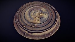 Manhole lowoly, metashape, pbr, gameready
