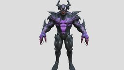 Venom Nightmare(Rigged) marvel, venom, nightmare, creature, 3dmodel, black