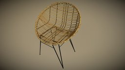 Rattan Chair armchair, visualization, rattan, furniture, chair, interior