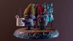 Christmas Elves cute, elf, gnome, christmas, substancepainter