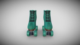 Quads roller skates shoes, roller, quads, skates, gam, lowpoly, textured