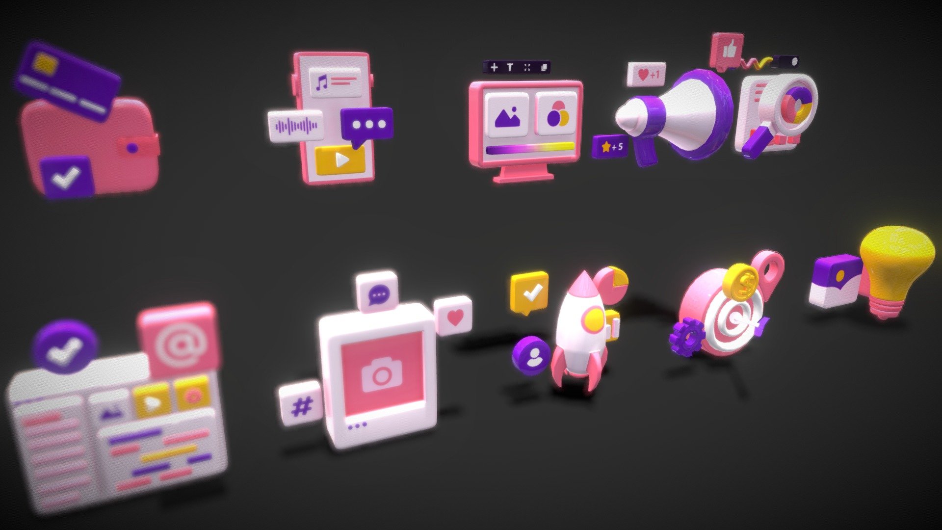 This is a mobile-friendly 3d button asset. It include 35 + buttons and icons at one resolution.This pack has color buttons and icons with a clean and minimalist style. It can easily customize your favorite buttons and icons. 
Mesh object : 28409 polys/ 29396 Verts/ 56186 Tris 
Texture size all : 1024/1024 - 3D Button Collections1 - Buy Royalty Free 3D model by V5 (@sakurav) 3d model