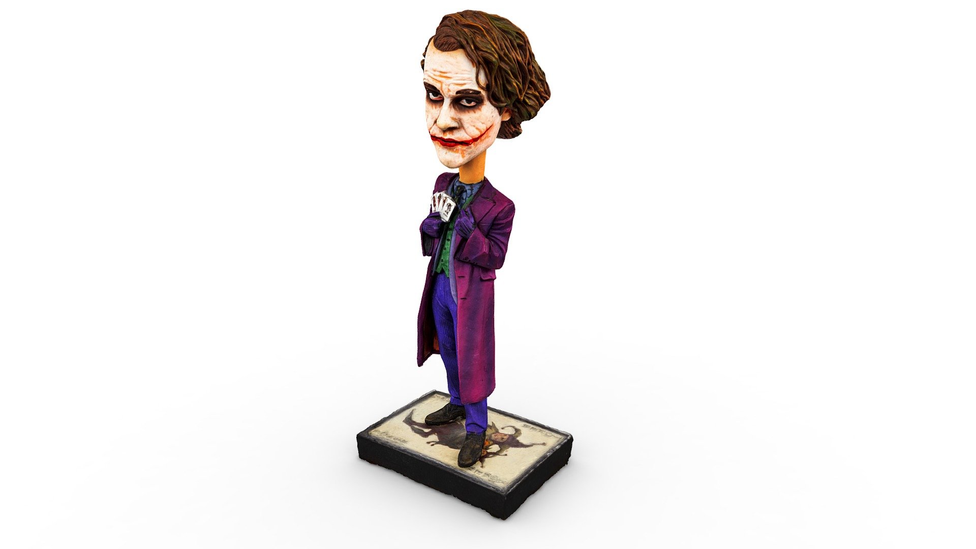 Heath Ledger Joker 6-inch figurine by NECA &amp; DC COMICS

3D reconstruction with photogrammetry in Agisoft Metashape 1.6 - Batman: The Dark Knight Joker Bobblehead - 3D model by Luthonium - Virtual Heritage (@luthonium) 3d model