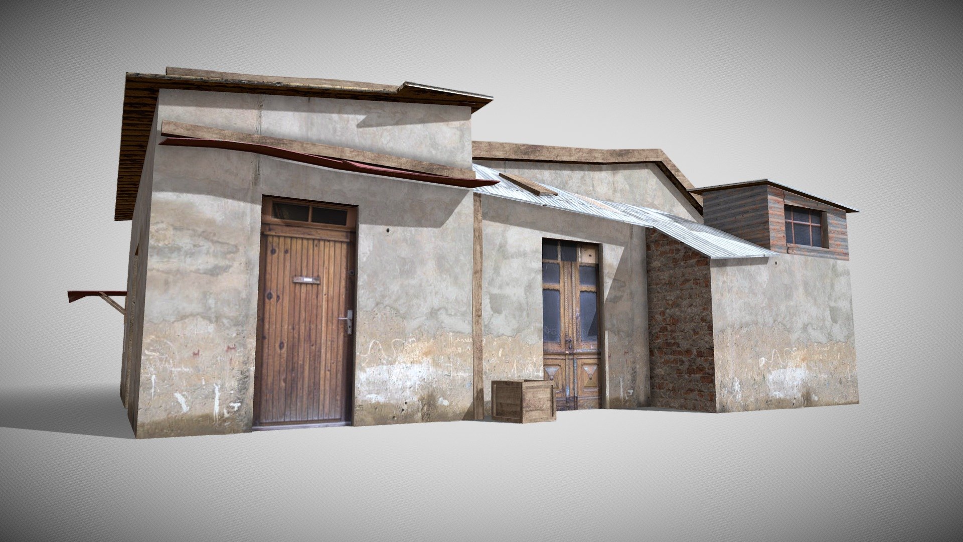 Game Ready 3D Old House /slum Native file format 3Ds max 2022 Other formats Blender 4.0 ,FBX, OBJ, All formats include materials &amp; textures

Polygons- 416   Vertices-466

Materials &amp; textures. 1 Diffuse Map 2048x2048 - Slum X16 - Buy Royalty Free 3D model by 3DRK (@3DRK98) 3d model