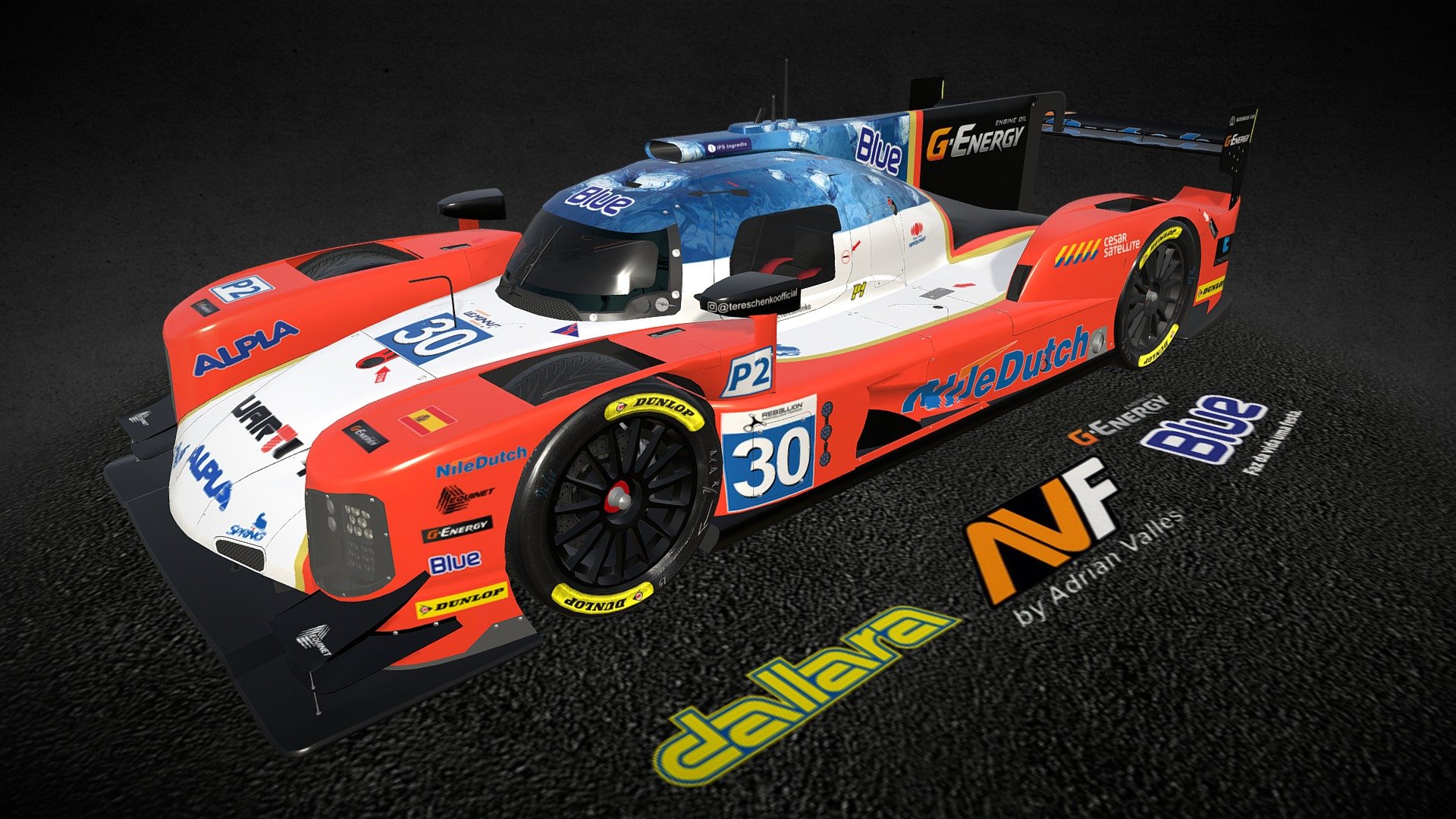 Dallara P217 ELMS AVF by Adrian Vallés - 3D model by jdaniel_92 (@jdaniel_gz) 3d model