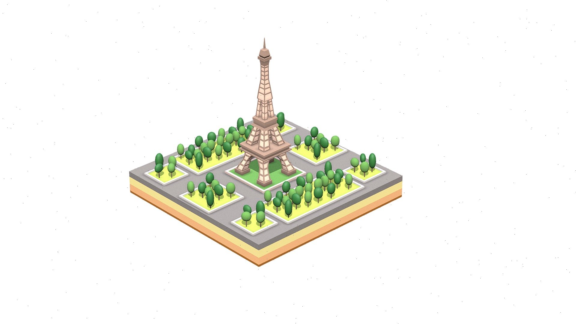 Cartoon Low Poly Eiffel Tower - Cartoon Low Poly Eiffel Tower - 3D model by İlhan Fehimovski (@ilhanfehimovski) 3d model