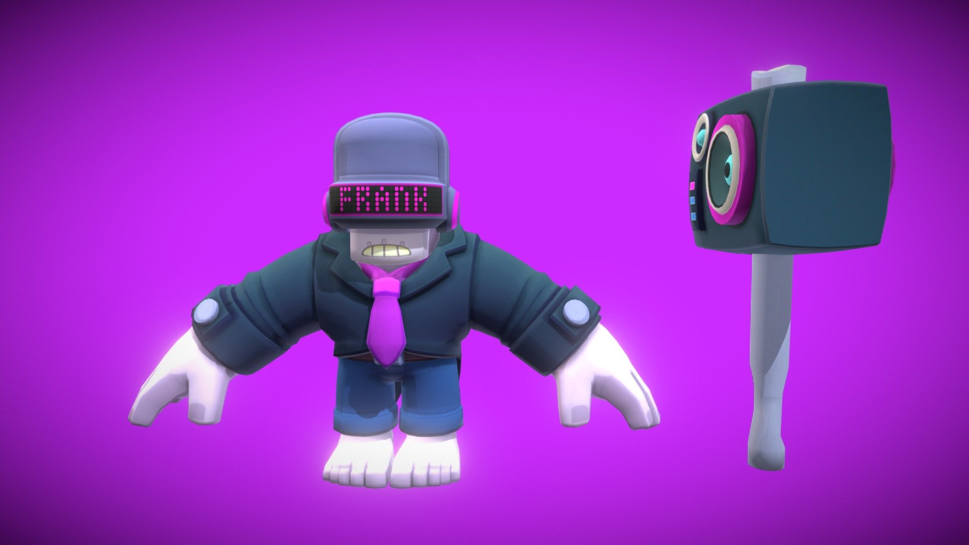 DJ Frank from Brawl Stars! - DJ Frank t-pose Brawl Stars - Download Free 3D model by shertiku 3d model