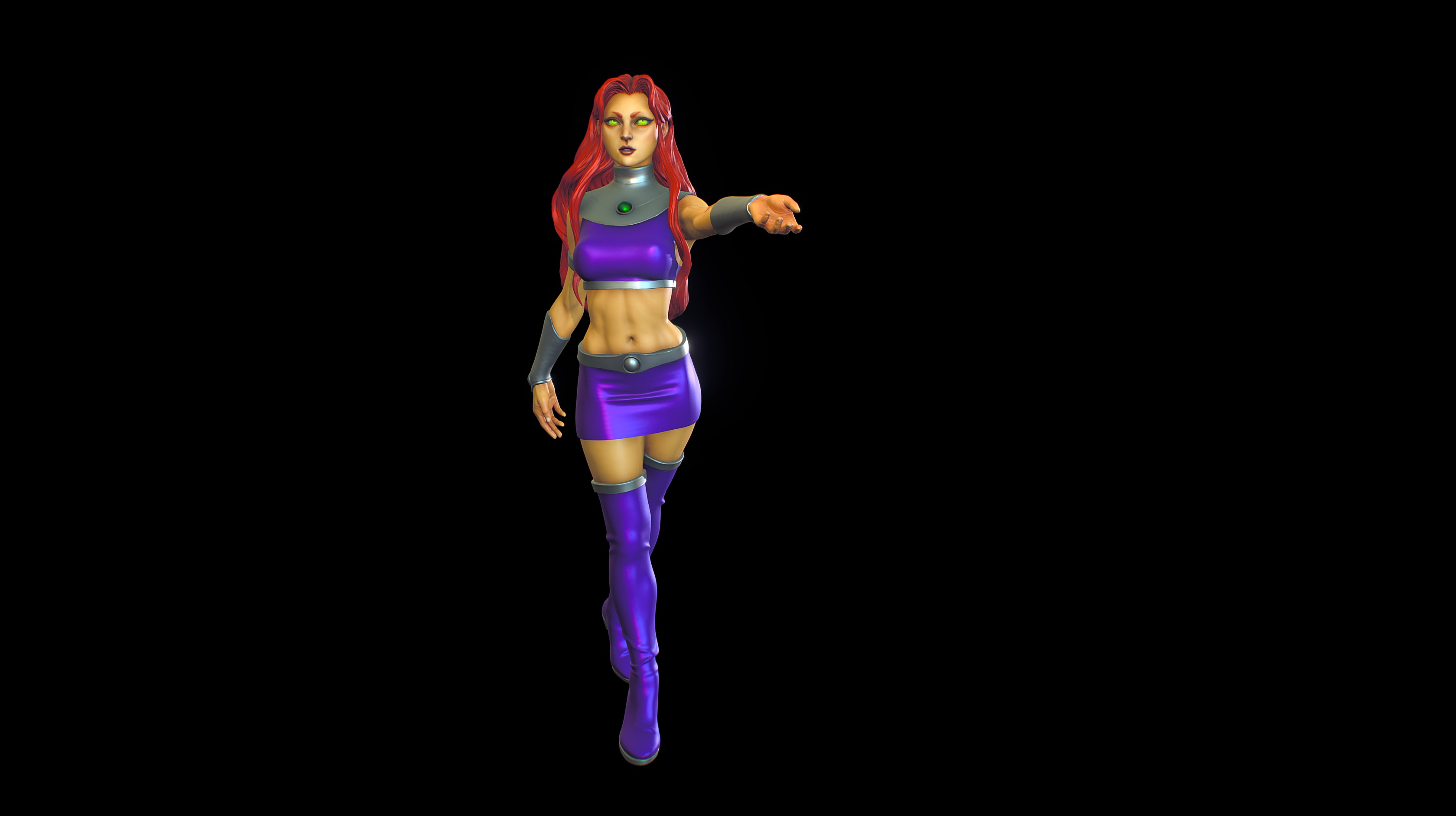 my fanart of starfire :) zbrush, substance painter 2, - Starfire fanart - 3D model by davidgiraud 3d model