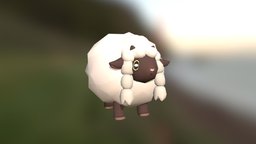 LowPoly Wooloo pokemon, blender, wooloo