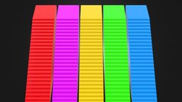 Simple Stairs Colorful 3D Model Free Download stairs, color, 3d, free