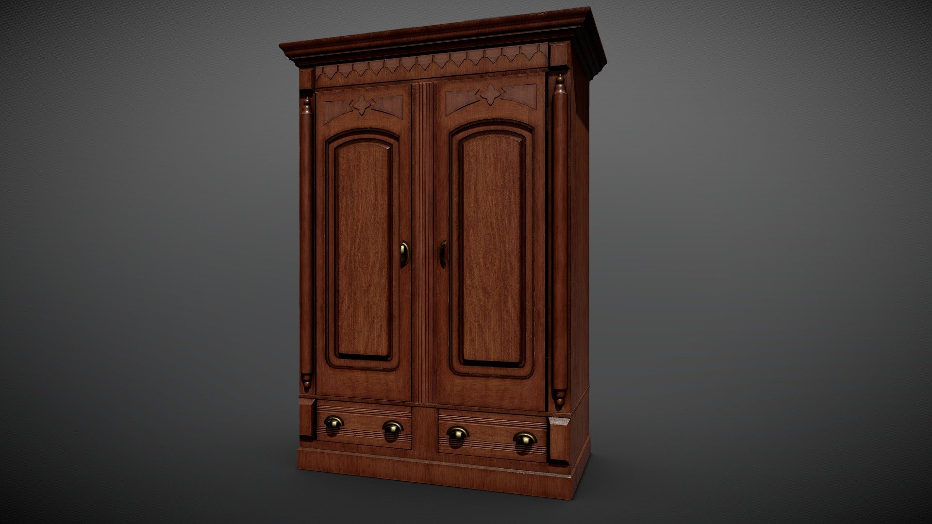 Victorian Wardrobe, model consists of 1 material (base color, normal, roughness, metallic) - Victorian Wardrobe - Buy Royalty Free 3D model by Tomislav Tomljenović (@Tomislav_Tomljenovic) 3d model