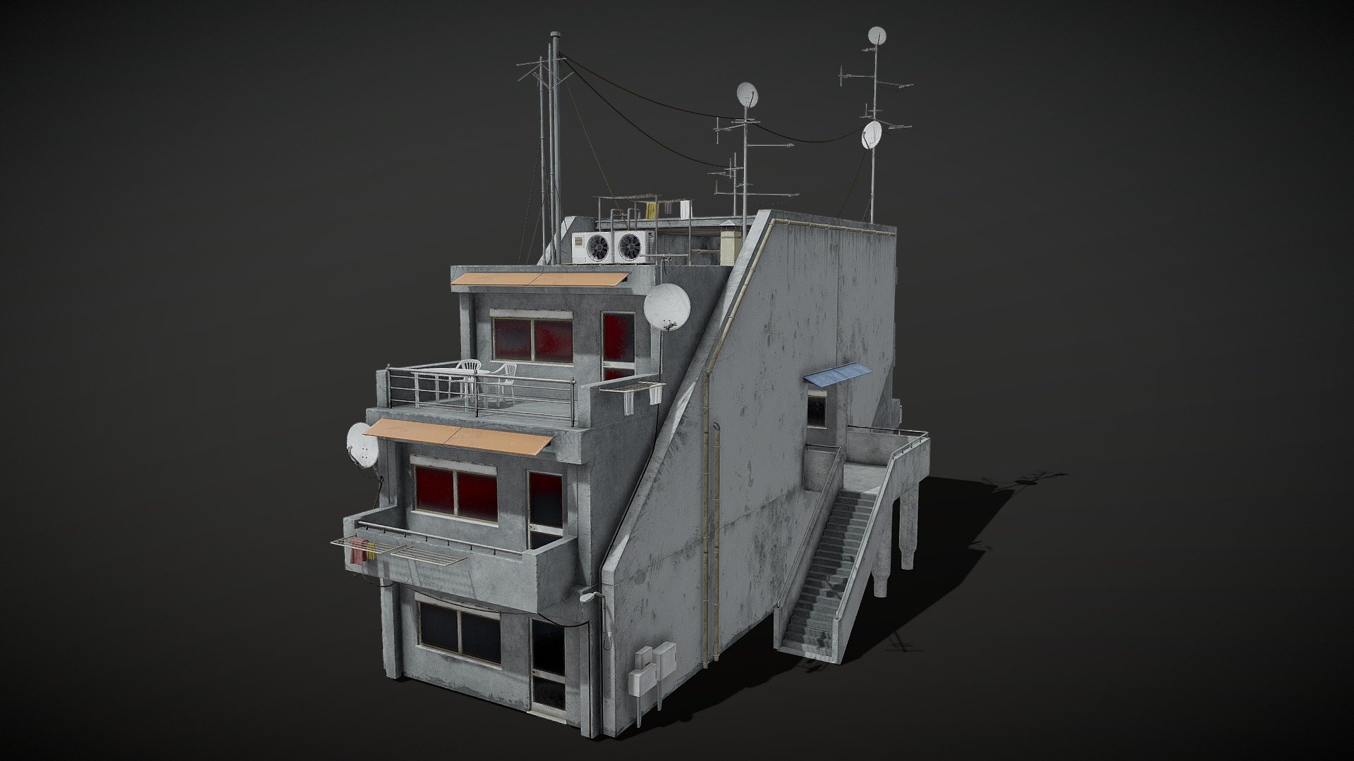 Dystopian Cyberpunk Building #7 From the Dystopian Cyberpunk Building Pack

4k PBR Texture FBX file Non overlapping uv maps tested in Blender Cycle, Corona Renderer and Unreal Engine 5 - Dystopian Cyberpunk Building #7 - Buy Royalty Free 3D model by carlcapu9 3d model