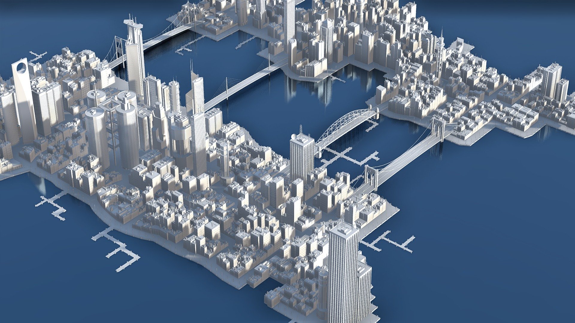 Solid model no textures just white material shader assigned to the objects 3d model