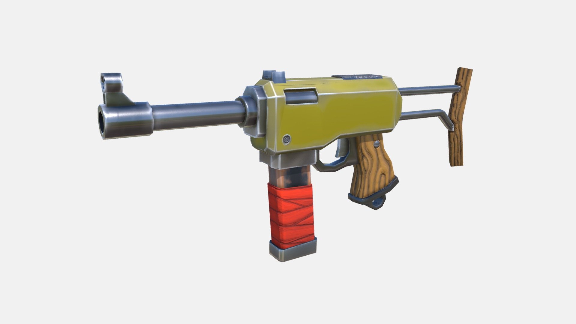 BUY IT DIRECTLY: vladislove2402@gmail.com

My first 3D Game-Ready model of weapon
Used: MODO / Substance Painter

2048x2048 textures (BaseColor, Normals, Heights, Metallic, Roughness, AO)

Tris: 1080 - GUN - Stylized & Cartoon - Download Free 3D model by Vlad Krutenyuk (@vladkrutenyuk) 3d model