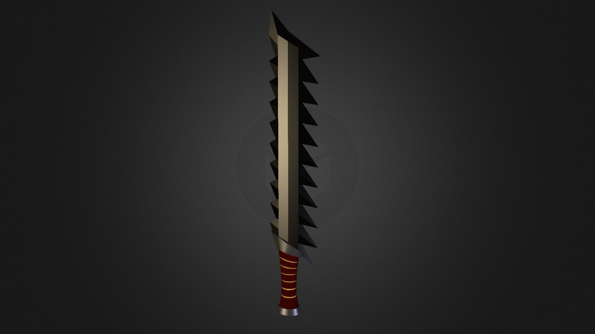 spiky fantasy sword for games - spiky sword - 3D model by SamanthaFritzsch 3d model