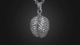 580 jewellery, brain, white, jewelry, cnc, pendant, silver, medicine, present, golden, sterling, cncready, cnc-milling-machine, cnc-3d-master, gold