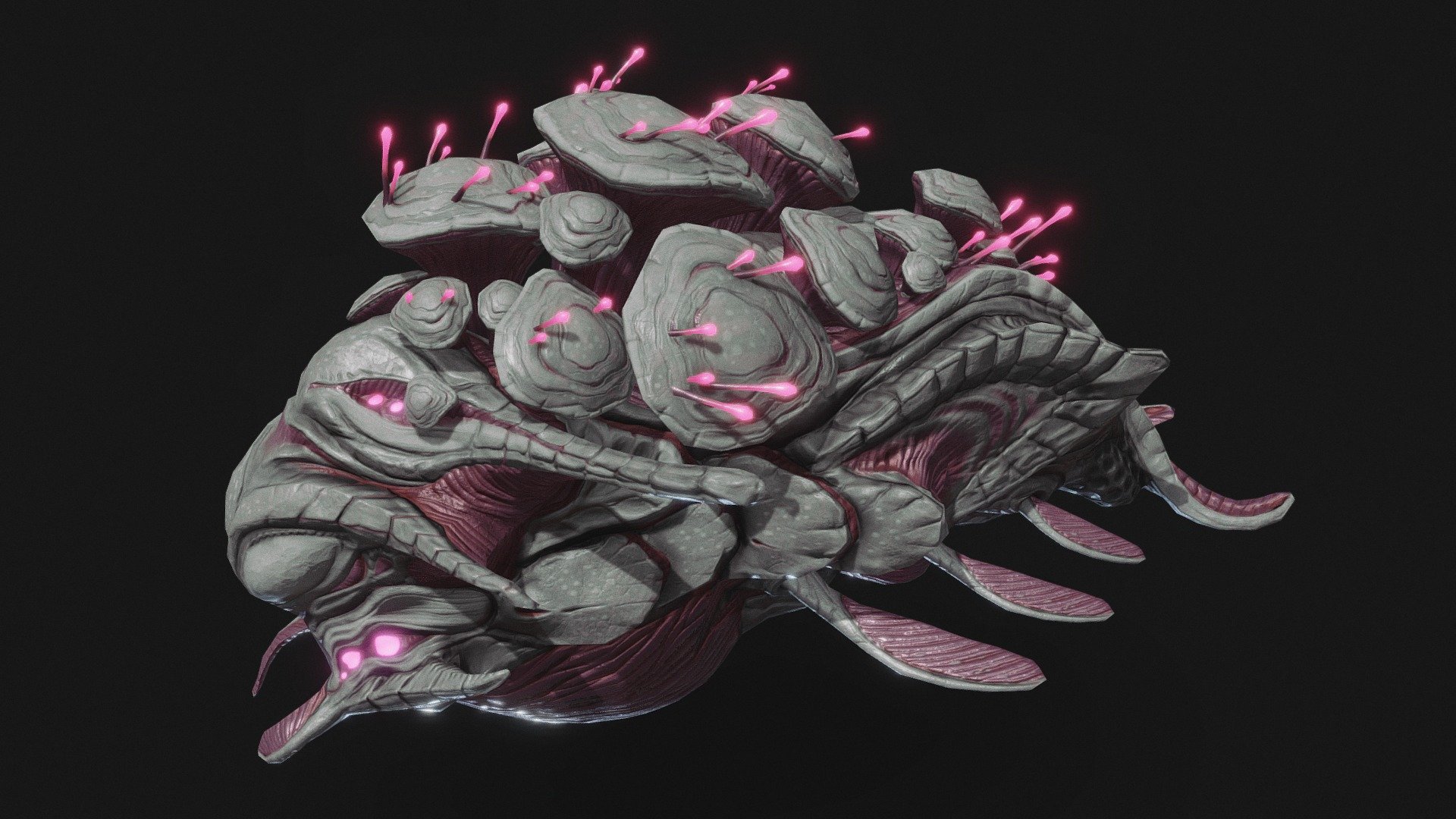 A fungi-inspired alien creature from an unreleased Noxophyte faction for Starfall Online by Snowforged Entertainment.. Designed/modeled/textured by me 3d model