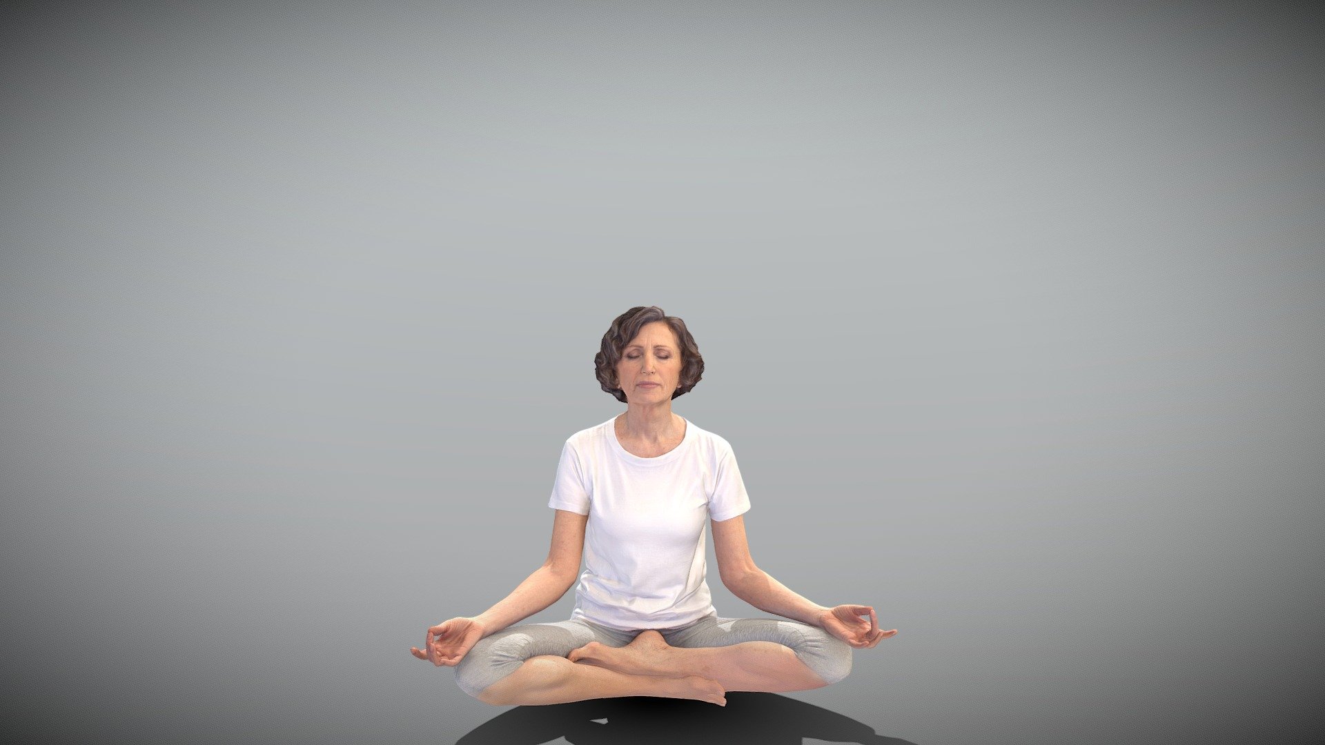 This is a true human size and detailed model of a sporty woman of Caucasian appearance dressed in sportswear. The model is captured in casual pose to be perfectly matching various architectural and product visualizations, as a background or mid-sized character on a sports ground, gym, beach, park, VR/AR content, etc.

Technical specifications:




digital double 3d scan model

150k &amp; 30k triangles | double triangulated

high-poly model (.ztl tool with 5 subdivisions) clean and retopologized automatically via ZRemesher

sufficiently clean

PBR textures 8K resolution: Diffuse, Normal, Specular maps

non-overlapping UV map

no extra plugins are required for this model

Download package includes a Cinema 4D project file with Redshift shader, OBJ, FBX, STL files, which are applicable for 3ds Max, Maya, Unreal Engine, Unity, Blender, etc. All the textures you will find in the “Tex” folder, included into the main archive.

3D EVERYTHING

Stand with Ukraine! - Woman in lotus position meditating 440 - Buy Royalty Free 3D model by deep3dstudio 3d model