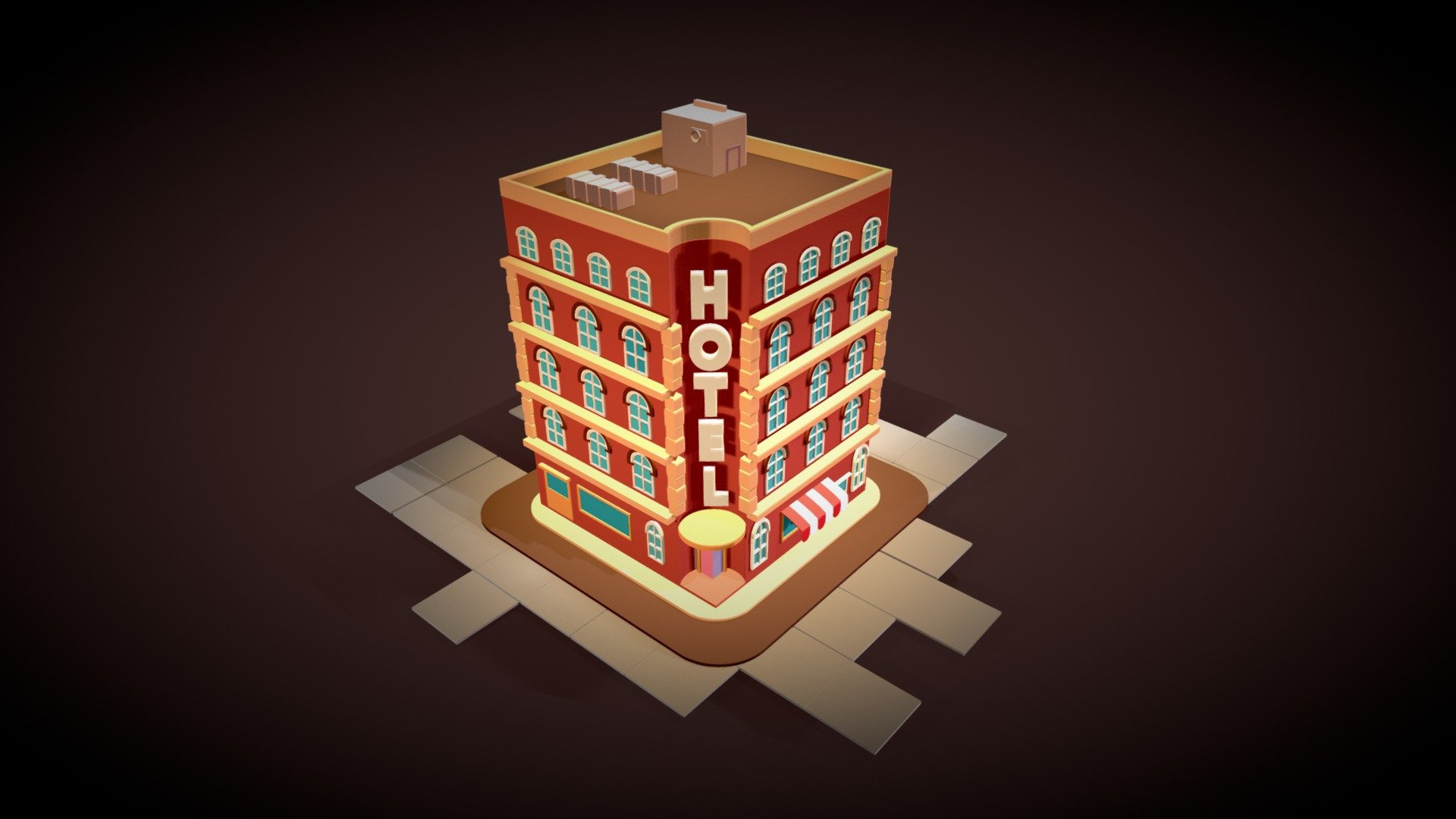 Explore this stunning low-poly 3D model of a modern hotel building, perfect for architectural visualization, cityscape scenes, or gaming environments. This meticulously crafted structure features a sleek exterior design with detailed windows and an inviting entryway. Whether you're an architect, game developer, or 3D enthusiast, this model is a versatile addition to your collection. Use it to enhance your virtual worlds, create captivating renders, or bring your urban scenes to life. Discover the elegance of this hotel building and elevate your projects with this high-quality 3D asset.

Created the 20th-century old fashion hotel 3d model with a shop at the ground. The name of the Hotel with Big vertical characters at the corner makes it awesome. 

This model is originally prepared in a blender.
This package includes the following file formats: blend, glb, obj
Enjoy this 3d Model. 
We look forward to your feedback so we can create more assets for you! 
Don't forget to ⭐Like and ➕follow us 3d model