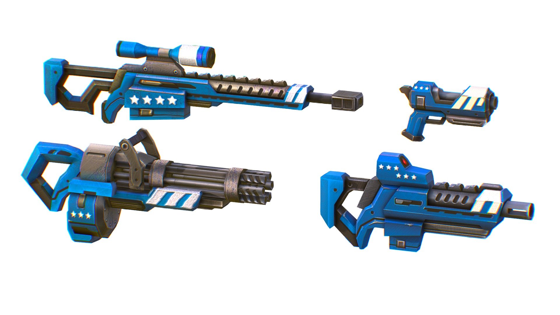 LowPoly Sci-Fi Сartoon Weapons Alliance Set  - 3dsMax file included - $42 discount - $42 discount Sci-Fi Сartoon Weapons Alliance Set - Buy Royalty Free 3D model by Oleg Shuldiakov (@olegshuldiakov) 3d model