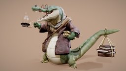 Croco Explorer crocodile, walkanimation, substancepainter, blender, gameart, animal
