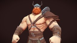 Bekart Odyna barbarian, lowpoly, stylized, funny