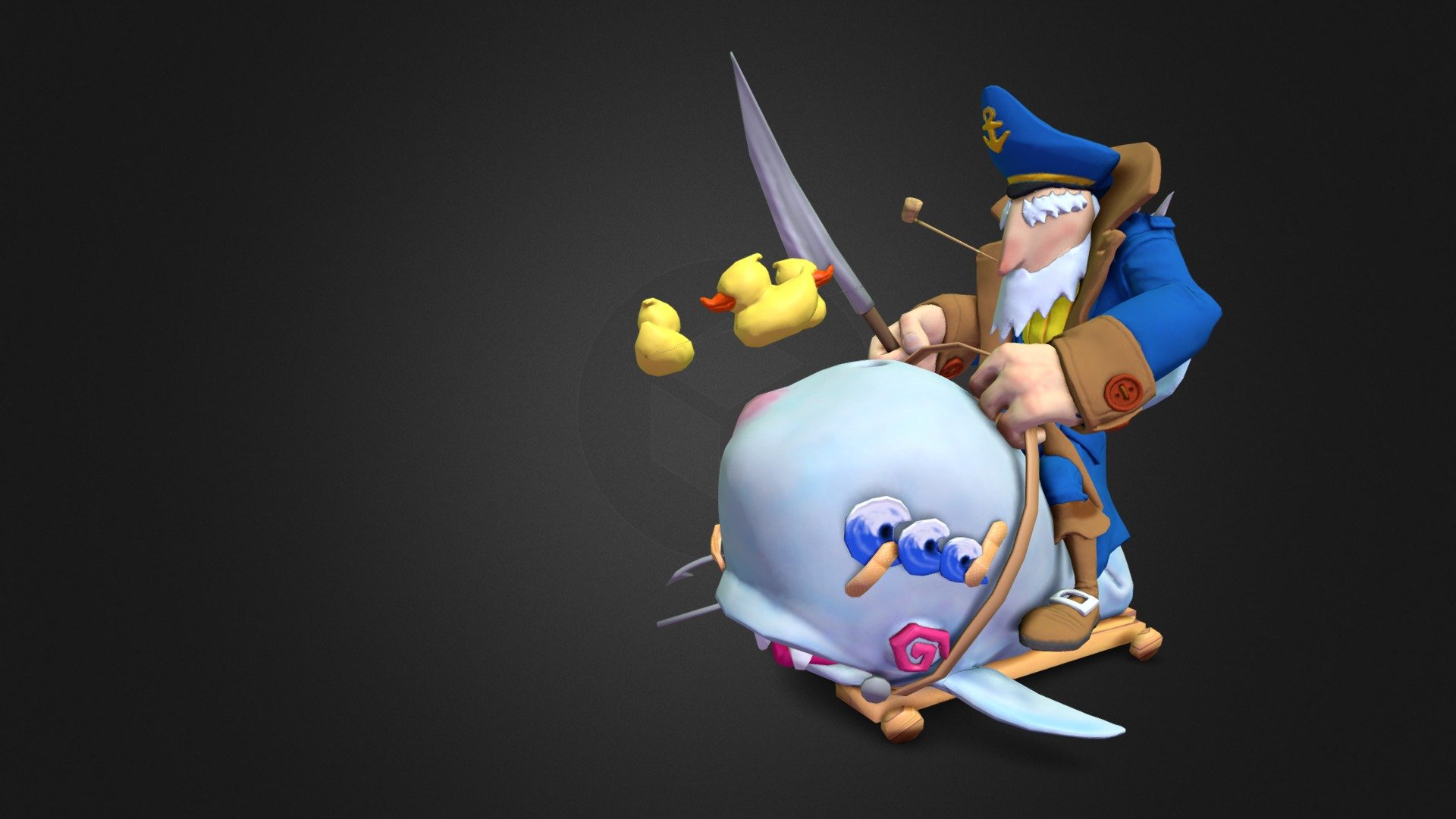 This was for a little presentation project for game. The concept is made by Nikola Stoyanov and can be seen here https://www.artstation.com/artwork/ahab-concept - Ahab & The Whale - 3D model by nikohard 3d model