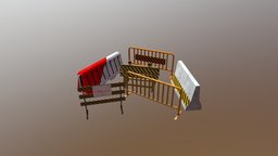 Road Blocks 3ds-max, substance_painter, marmosettoolbag3, photoshop