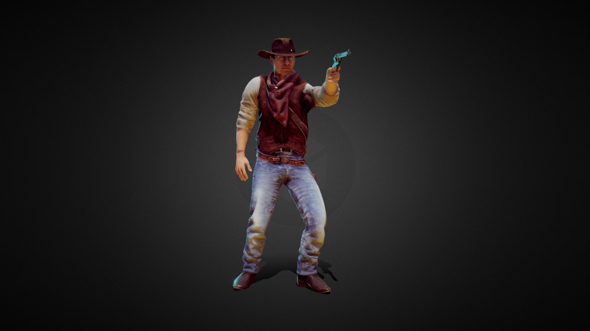Cowboy full animated for games - Cowboy - 3D model by Nivia-3d (@niviapoles) 3d model