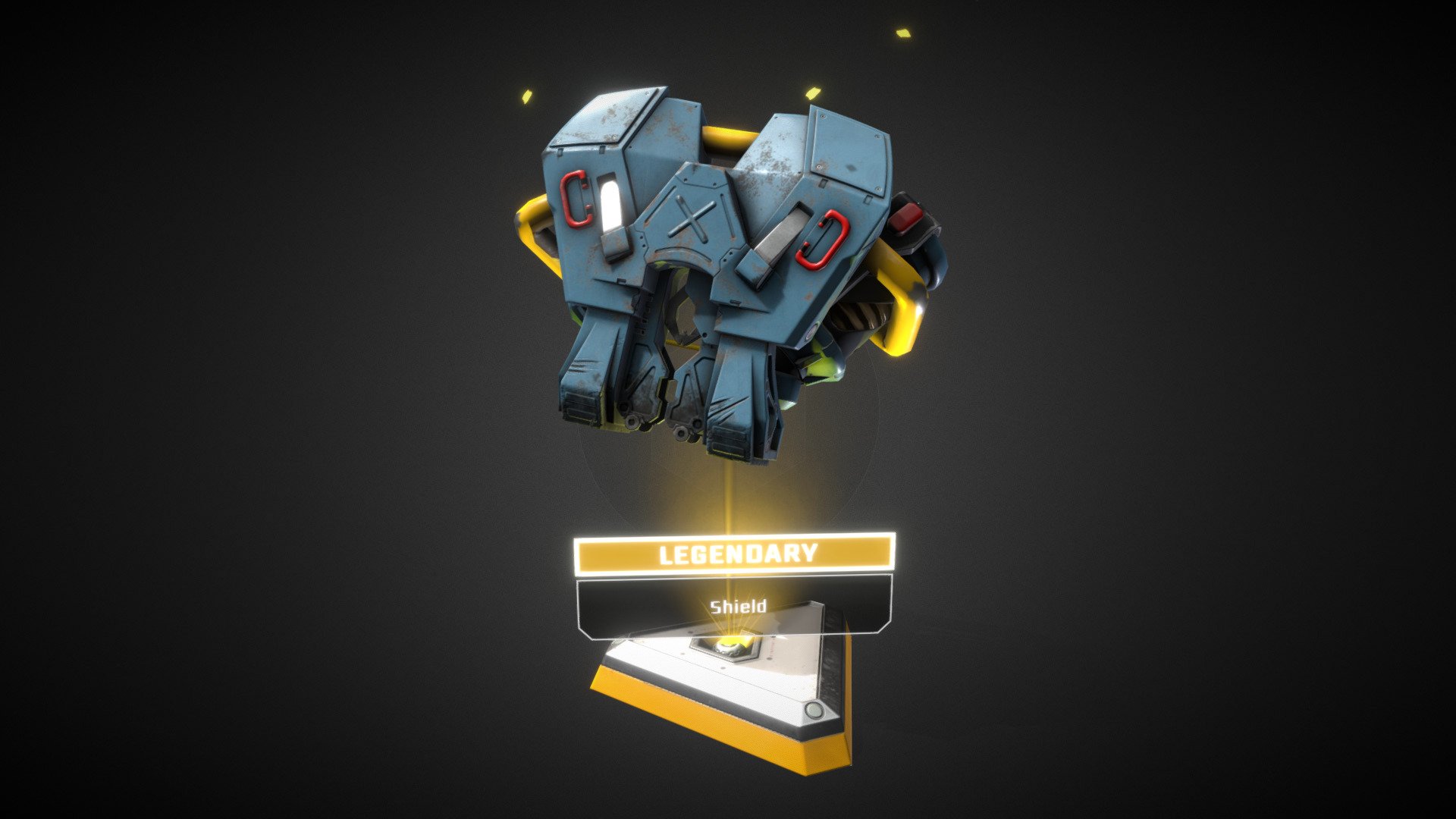 Fan art shield for Pathfinder from APEX LEGENDS, modelled in 3DS Max, sculpted and painted in 3D-Coat 3d model