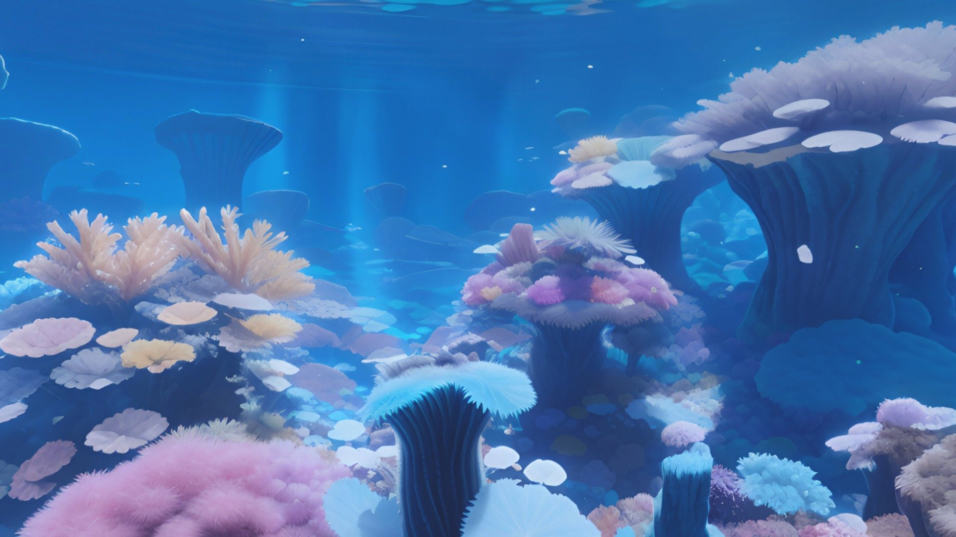 This is an 8k resolution (8192 x 4096) HDRI equirectangular panorama which will help you create 360 degrees Stylized Underwater Panorama in different 3d software (Blender, Unreal Engine, Unity, 3dMax and many others). It is perfect for games, virtual reality, 3d renders, movies etc. The image was created with AI and edited in different 2d and 3d software to improve quality, remove seams and make it perfect for any 3d or 2d stylized underwater project.

The image comes in 2 formats: .hdr and .jpg - HDRI Underwater Ocean Stylized B - Buy Royalty Free 3D model by Ionut81 3d model
