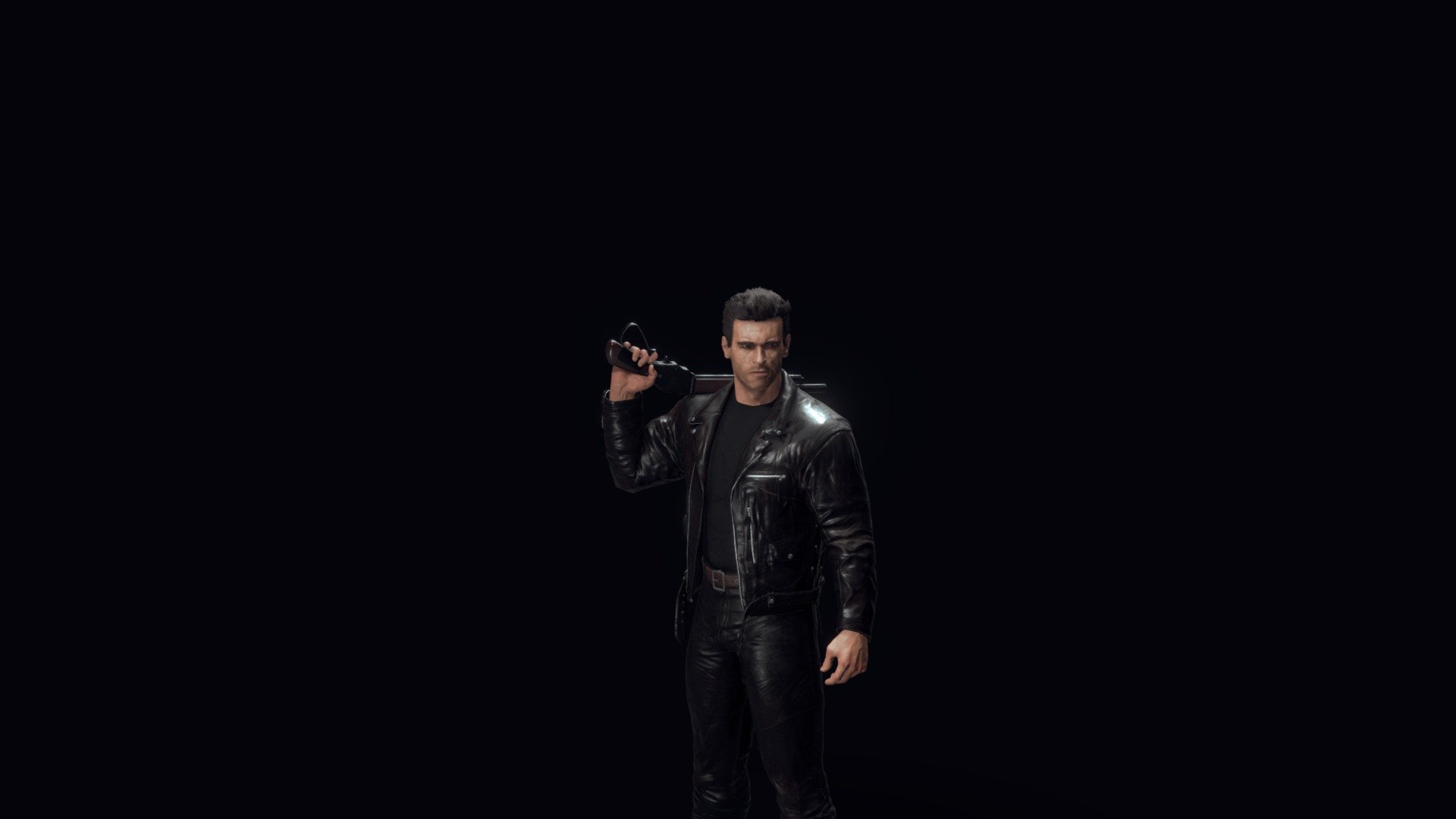 Another portfolio piece - Arnold Schwarzenegger from Terminator 2 - 3D model by LexMental 3d model