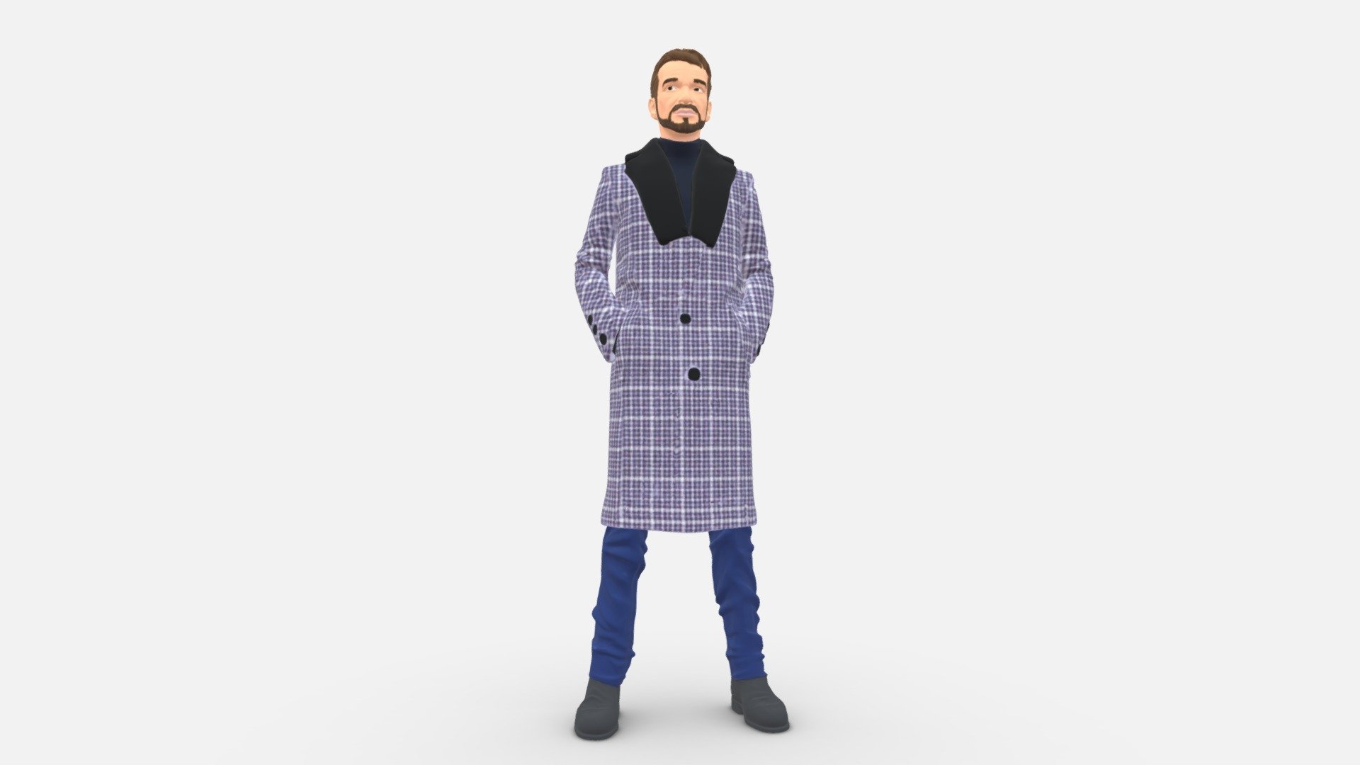 We provide unique 3d scanned models with realistic proportions for closeup and medium-distance views in artworks, paintings and classes. As well as architectural visualization projects.

Main features:




high-end realistic 3d scanned model;

realistic proportions;

highest quality;

low price;

saves you time for more time in landscaping and interiors visualization.

FEATURES 




3d scanned model 

Extremely clean

Edge Loops based

smoothable

symmetrical

professional quality UV map

high level of detail

high resolution textures

real-world scale

system unit: cm

TEXTURES 




Textural Resolution: 4096 x 4096

Color Map

The model is suitable for stereolithography 3d printing 

The model is also ready for fullcolour 3d printing - Man In Coat 1119 - Buy Royalty Free 3D model by 3DFarm 3d model