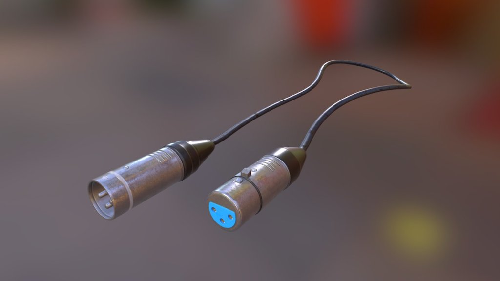 The XLR connector is a style of electrical connector, primarily found on professional audio, video, and stage lighting equipment. The connectors are circular in design and have between 3 and 7 pins 3d model