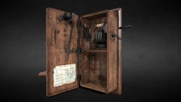 Phone Vintage uv, vintage, retro, paper, metal, old, jobs, substancepainter, substance, blender, wood, plastic, rendering, vintage-phone, vernisage