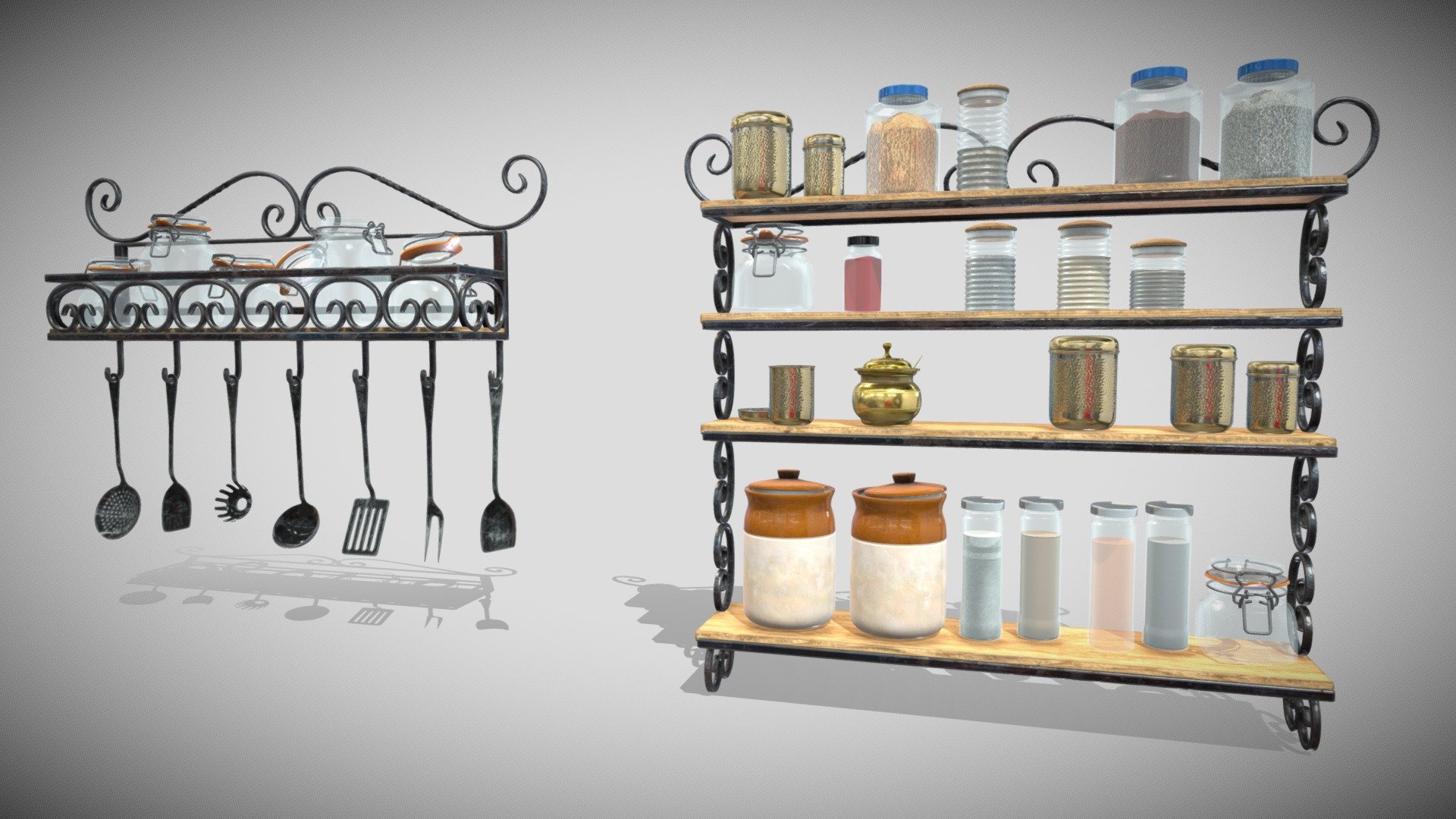 2 Material PBR Metalness  + Glass - Kitchen Appliances - Iron_Cucina - Buy Royalty Free 3D model by Francesco Coldesina (@topfrank2013) 3d model