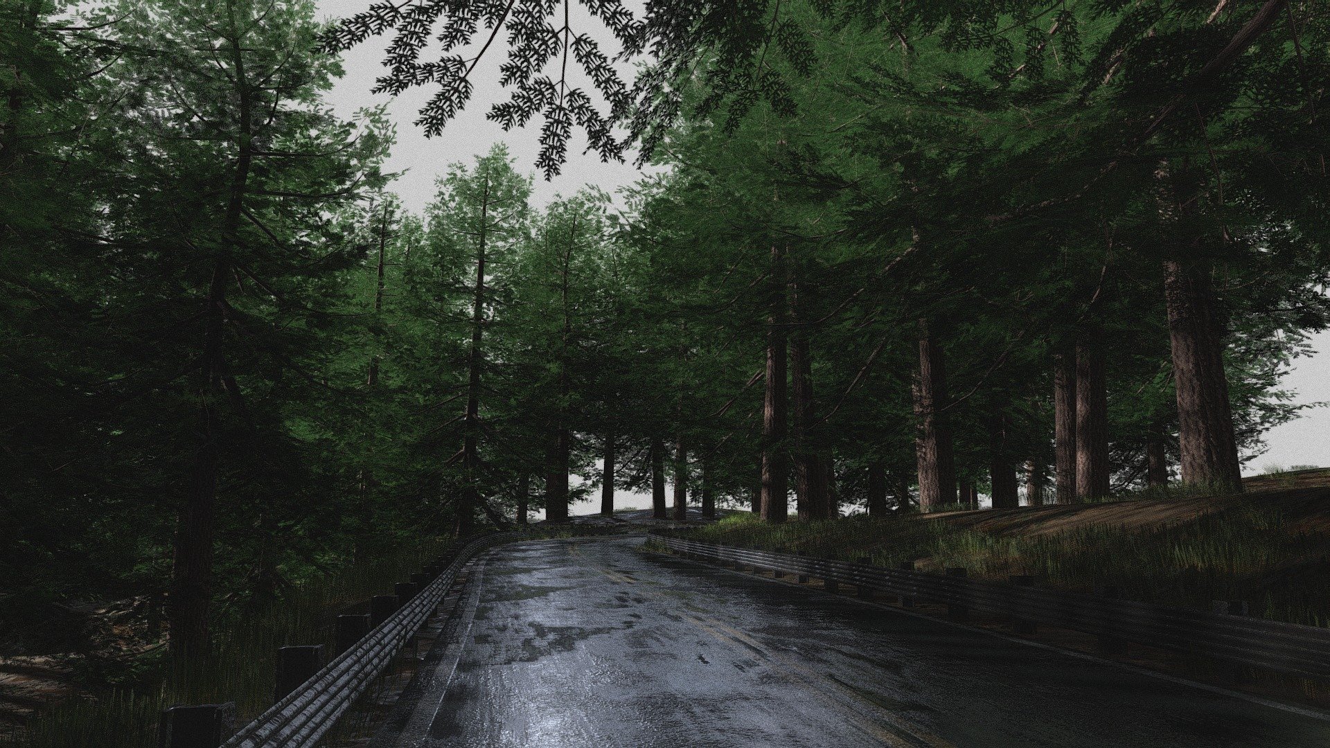 Pine Tree Showcase
Asset Pack Description:-

5 types of Pine Tree mesh
Road and Rails mesh Modular(Use Array with Curve Modifier)
Full Scene fbx included
Textures Included

Additional Files Structure:-

Export Folder contain all the fbx model
Texture folder contain all the Textures
Full Scene Blend file with Export Blend File

Additional Notes/Tips:-

All Trees have Poly Count Less than 12k
Use subsurface/Translucency with lighter shade of leaf Texture using Brightness/Contrast in shader editor.
Roughness map on Leaf not applicable use value 0-1 according to your requirements and use lower secular Value unless you want some shiny Leaves

Lighting Setup in Sketchfab(Pine Tree Showcase Scene)

Single Warm white Directional Light source is used at low angle
HDRI with toned down Light Intensity for Road Reflections
Subsurface scattering in Leaves Shader 
Post Processing used: Sharpening ,Film grain,Bloom with very low Intensity and SSR

Thank You!
Contact me :nk.vmc.s@gmail.com - Pine Tree Showcase - Buy Royalty Free 3D model by Nicholas-3D (@Nicholas01) 3d model