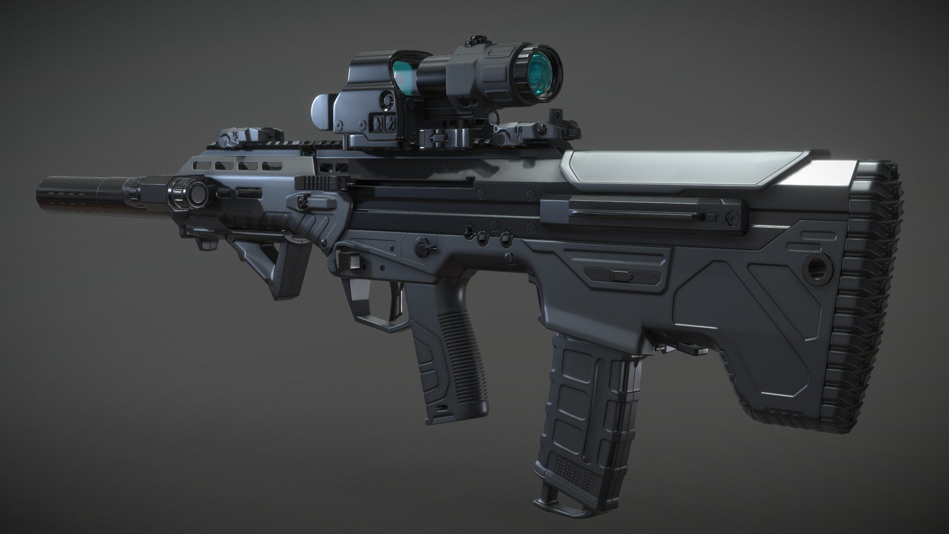 This is the HP of a fully stocked MDR. Since the goal was to create as much of the interior as possible, the file is quite huge. That's why its only on smoothing level 1.
Here is the Artstation link in case you want to download the Weapon.
https://www.artstation.com/artwork/688dqr
https://www.artstation.com/marketplace/p/JN1W/mdr-hp-lp-with-textures-game-res - MDR full stock - High Poly - 3D model by Philipp Neumann (@infernal005) 3d model