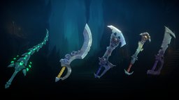 Stylized Fantasy Swords rpg, mmo, rts, fbx, swords, moba, sword-weapon, sword-3d-model, sword-lowpoly, weapon, handpainted, lowpoly, sword, stylized, fantasy