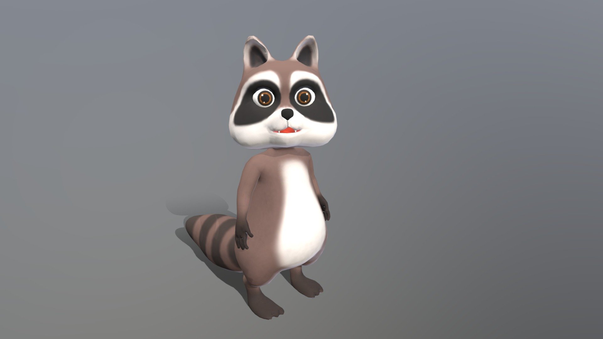 Edited with Zbrush 4R7 and 3ds max 2015

Features

-Model is completly unwrapped -Includes lowpoyly model with great topology for animation. 100% Quad polygons. -Layered scene (RIgg, mesh, lights, BG, controls) -Lowpoly model -Rigged with Skin modifier and CAT -Optimal Vray settings -Morpher expresions (blink,wonder,anger) -Optimal scale (70cm tall)

Package

-Textures 4096x4096 ressolution (tiff format) -Diffuse and NM maps -Models - FBX, OBJ and 3Ds -Scenes - 3ds max 2015 and Zbrush project (4R7)

Preview images has rendered with MT, 3ds max scene include Vray setting Folder include racoon aniamtions walk and idle as u can seee on video, exported to fbx format, u can easely use that on another software or game engines

I hope u like it! For more models just click on my name and browse library 3d model