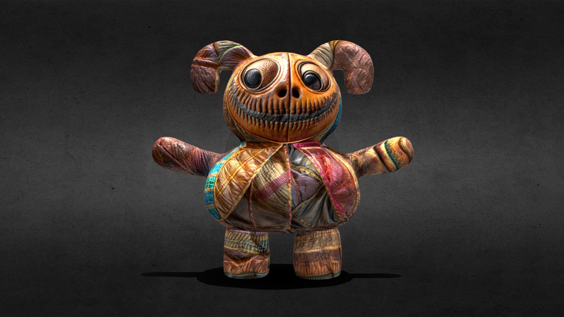 Leather patchwork horror doll - Leather patchwork horror doll - Buy Royalty Free 3D model by endike 3d model