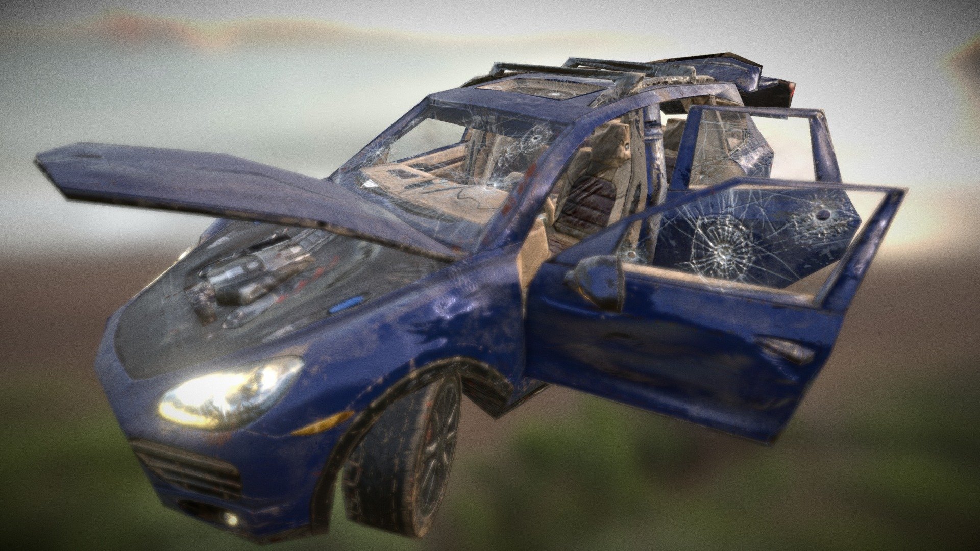 damaged 50 - Porsche Cayenne Damaged 50 - Buy Royalty Free 3D model by Andrey Gulev (@anefiga02) 3d model
