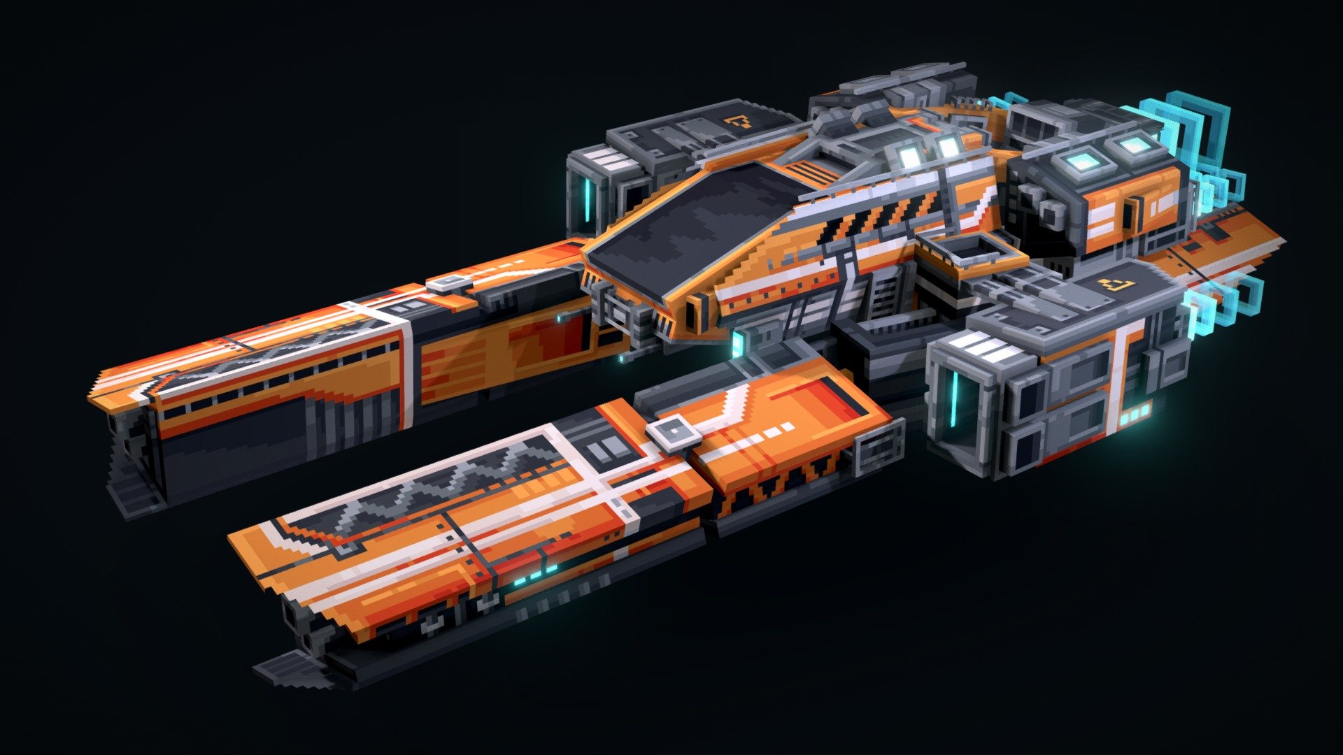 Fighter spaceship with a classic two-pronged design.

Created with Blockbench - Fighter Spaceship - 3D model by Wacky (@wackyblocks) 3d model