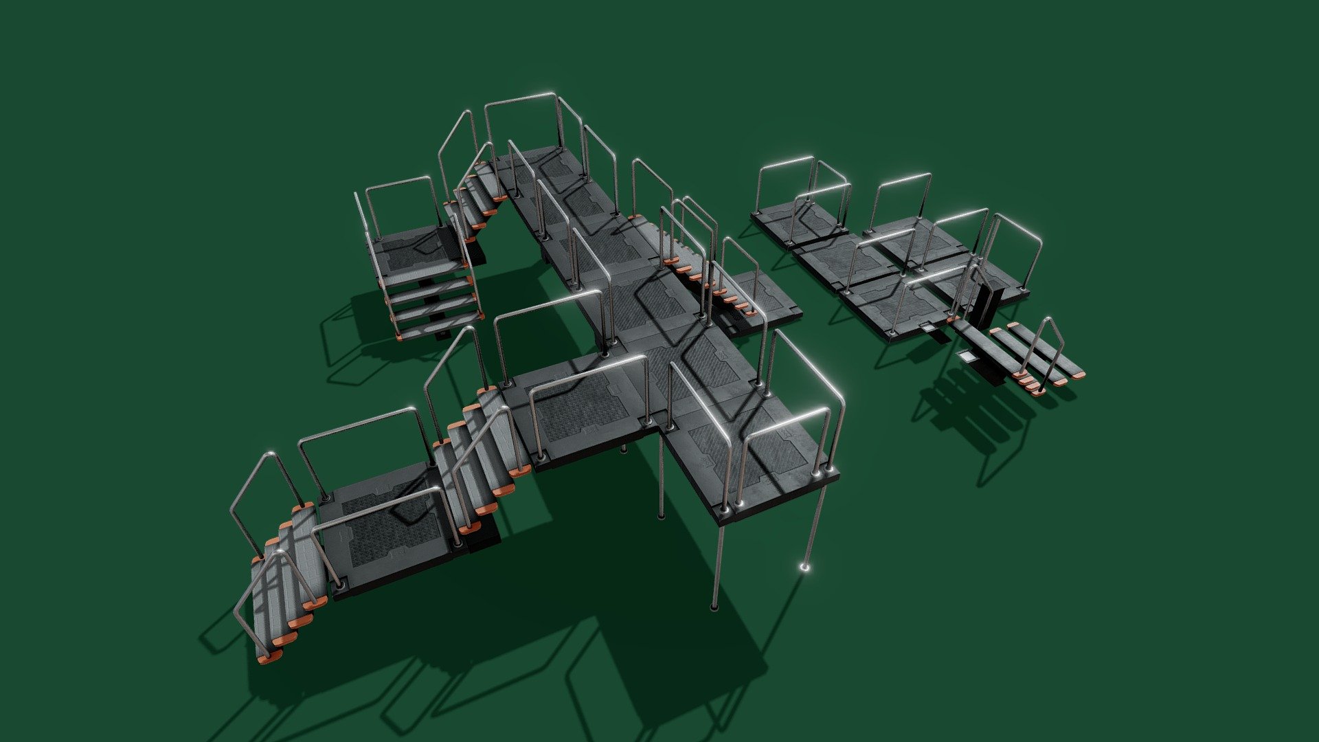 Update November 17 2020

hey, i made Modullar Sci fi Stair Floor Asset, kind a nice for your scene or game. 2048px texture PBR. also i have free stuff for download please cek my page account, and follow for future upload.

Pack:




11 Models Lowpoly 

5 Texture PBR 2048

In collaboration with Monqo Studio

this modell are sell in unity store too.... Please check our store :) https://bit.ly/2BGz2dT

looking for freelance 3D artist for your mobile game? Feel free to ask me by email feral.fe2@gmail.com

oh… if you want, i post several progress in my instagram @ferozes

And check out my game on googleplay FULL FREE NO ADS —&gt; https://bit.ly/2FRlptH
If you can reach level 17++ Mention me on twitter @Frandez0 XD

thank you for supporting me, have nice scene :D - Modular Sci fi Stair Floor Lowpoly Asset - Buy Royalty Free 3D model by ferofluid 3d model