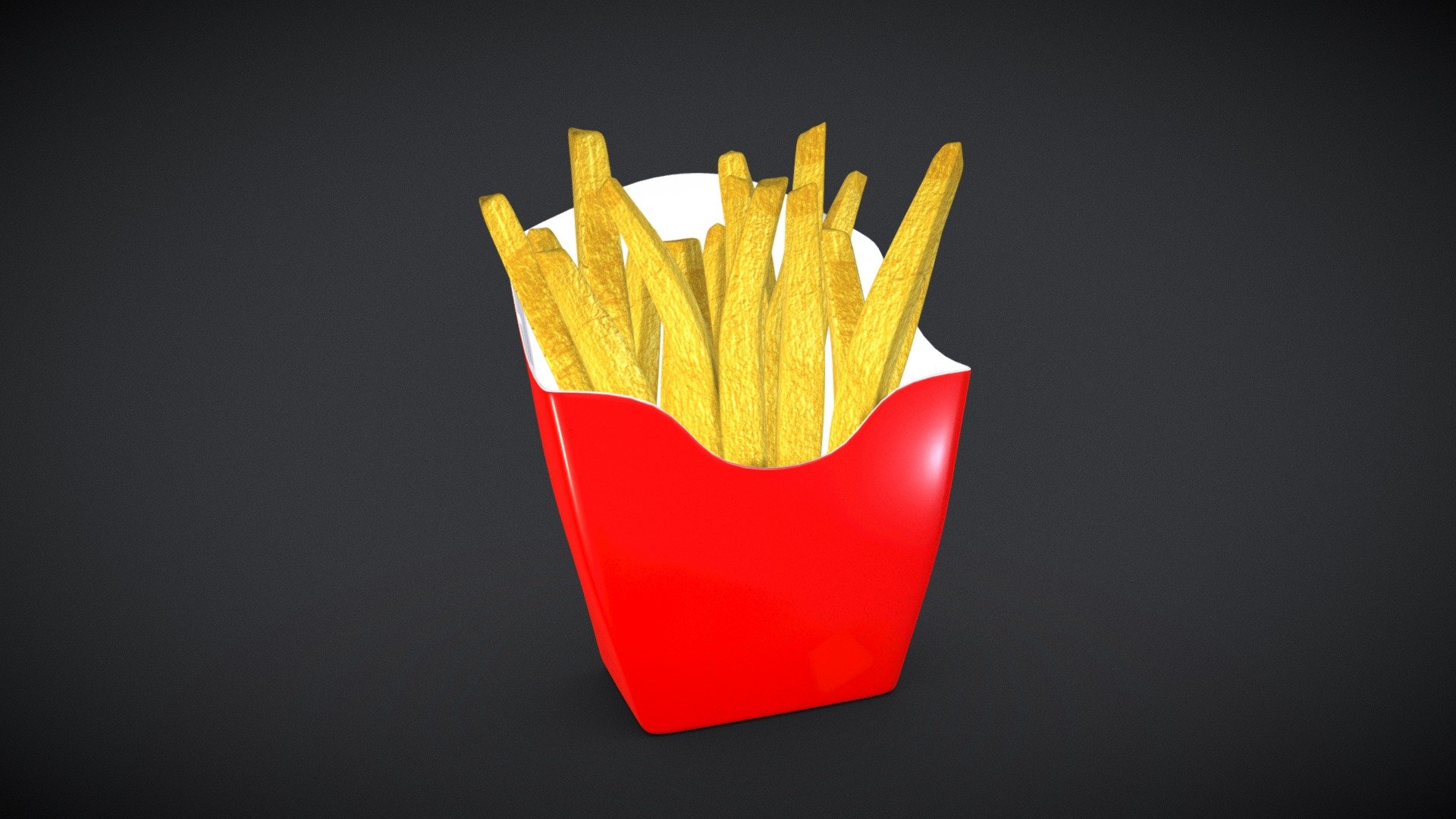 fried ptatos from fast food for ads and projects.
Made all in Blender feel free to use ind your projects - French Fries - Buy Royalty Free 3D model by mskullkid 3d model