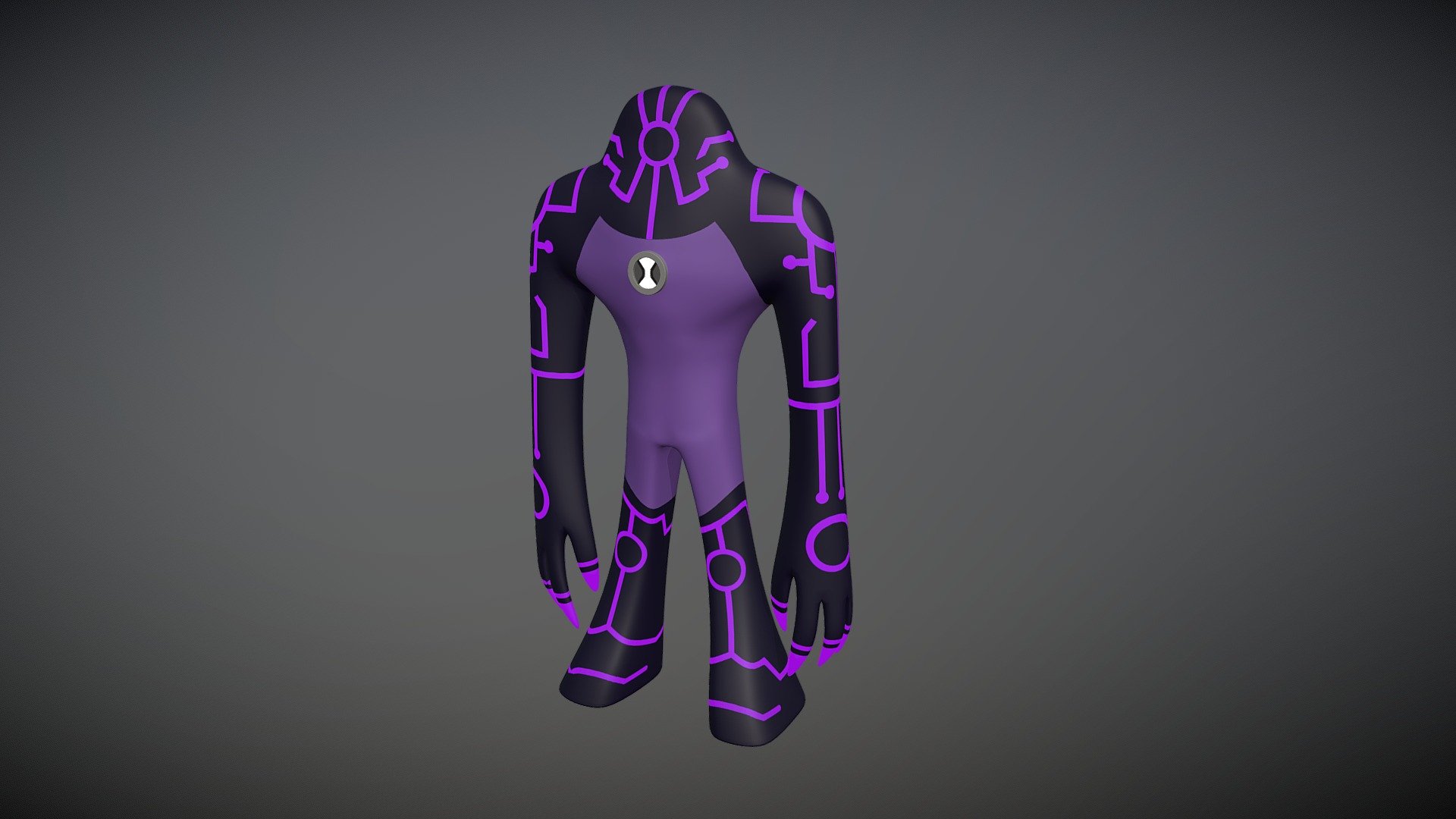 Ben 10 character, organic modeling in 3Dmax and texturing in Substance Painter - Ultra-T (New Version) - 3D model by Oscart_3D 3d model