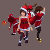 Lady Santa unlit, unityassetstore, unity