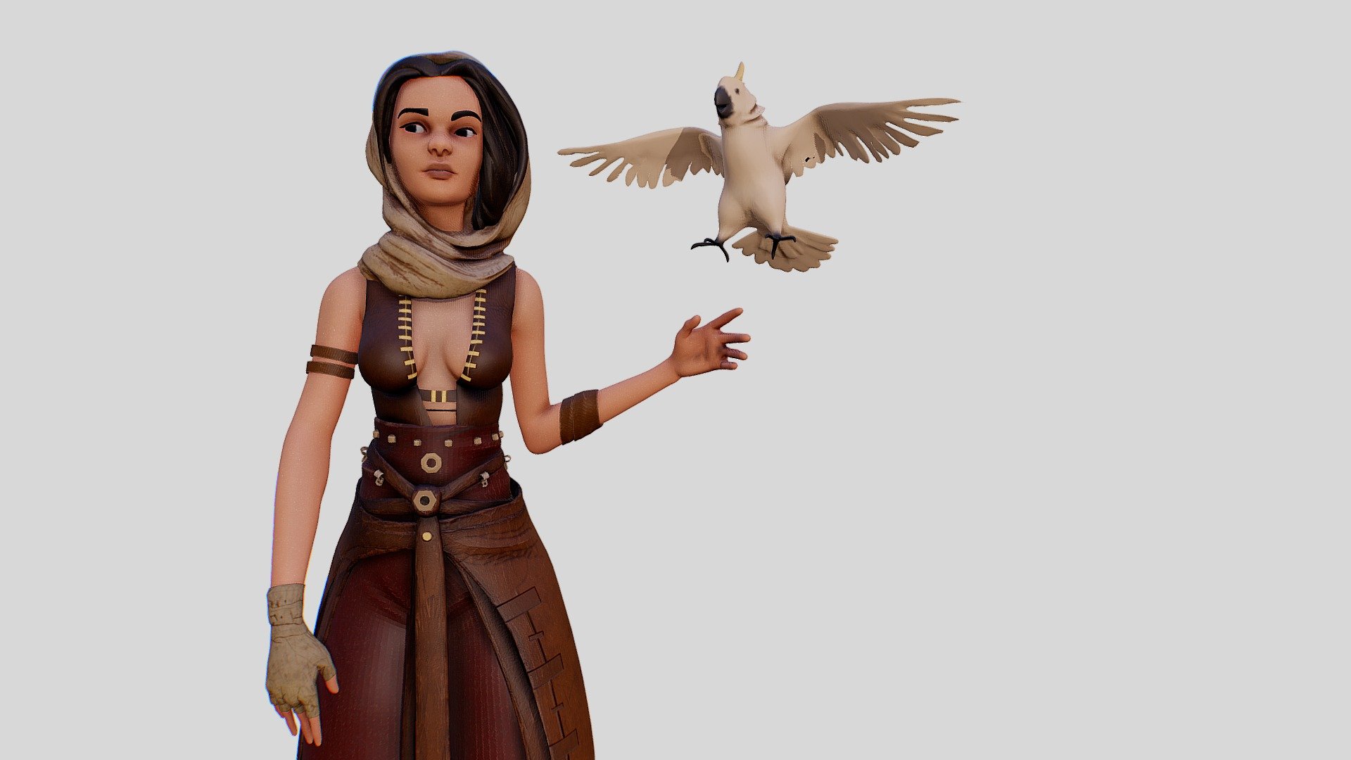 Zbrush sculpt inspired by a concept from Alexandra Frantseva - Parrot Girl - 3D model by Vincent (@vboichut) 3d model